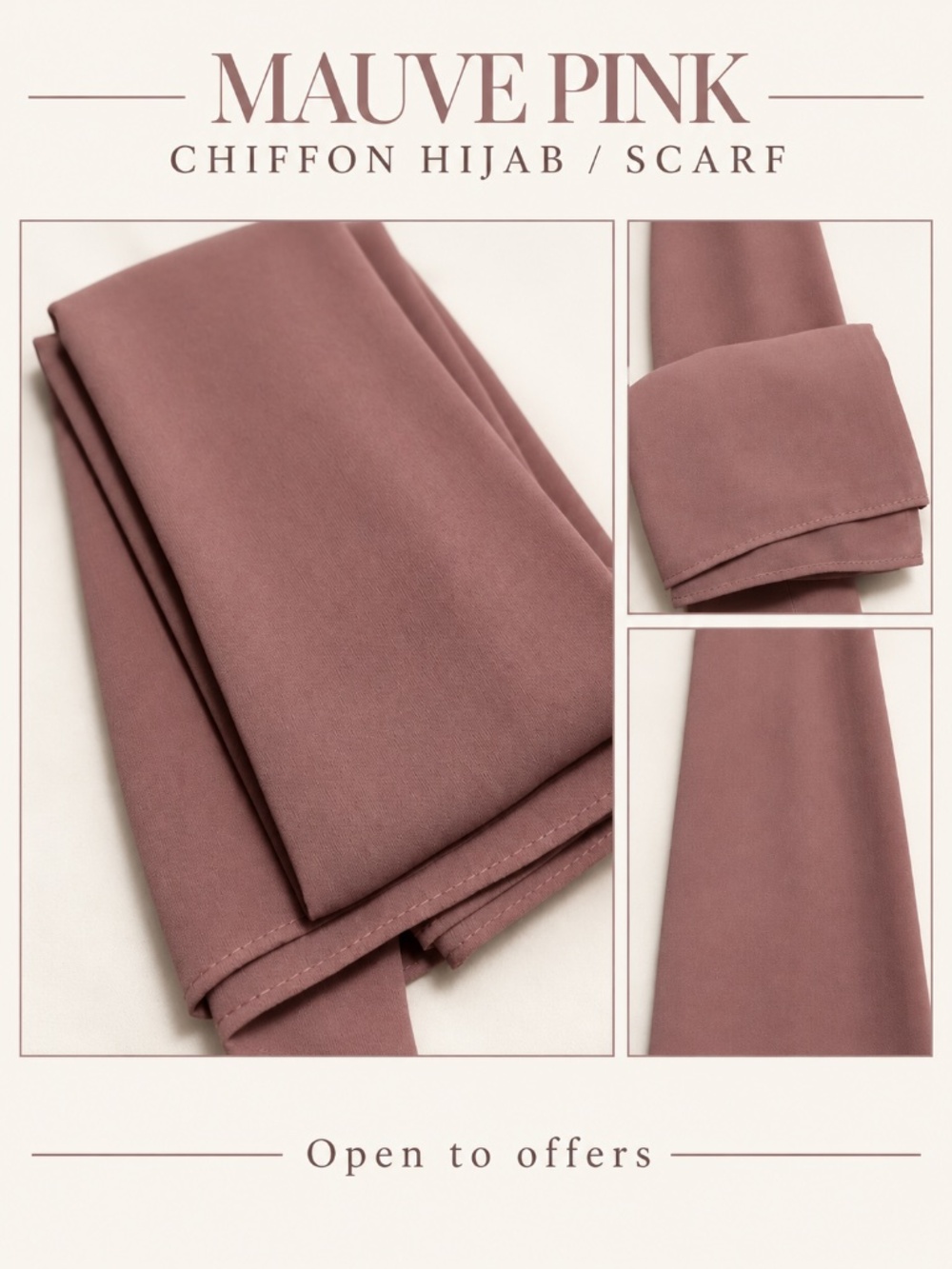 Mauve Pink Chiffon Hijab